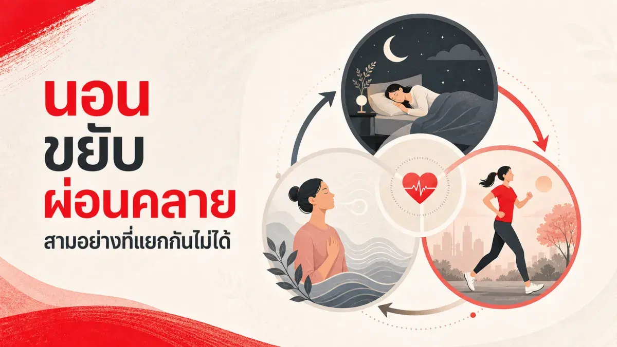 3 เสาหลักสุขภาพที่งานวิจัยยืนยันซ้ำแล้วซ้ำเล่า: นอน ออกกำลังกาย และจัดการความเครียด